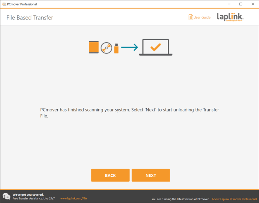 How to use PCmover's 'File Based Transfer' method