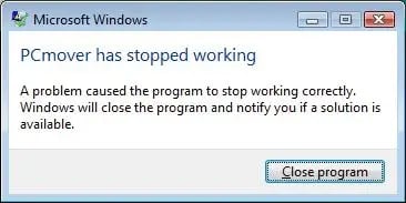PCmover Stopped Working