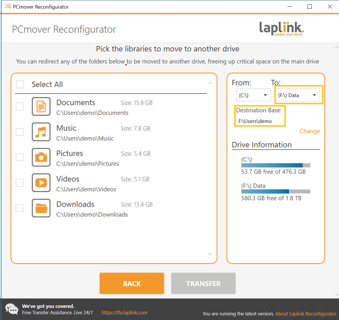 PCmoverLibraries-move to Drive