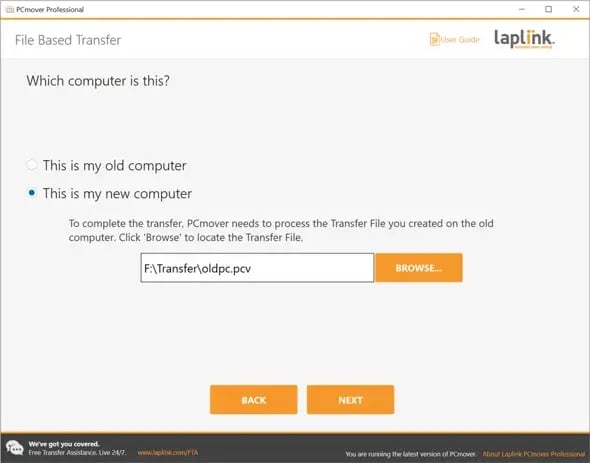 Transfer File Stored Location