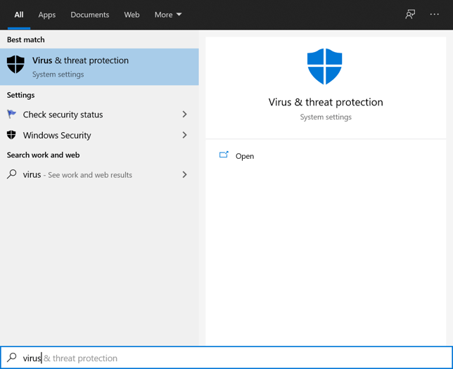 Virus & Threat Protection